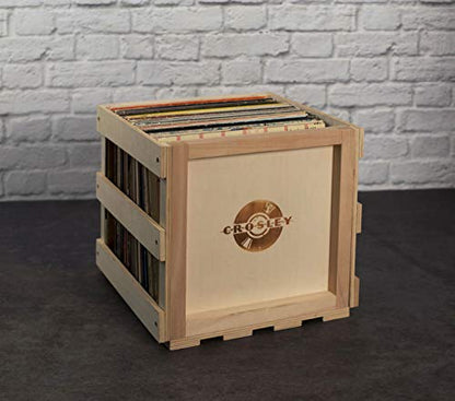 Crosley AC1004A-NA Record Storage Crate Holds up to 75 Albums, Natural - Awesomesince84