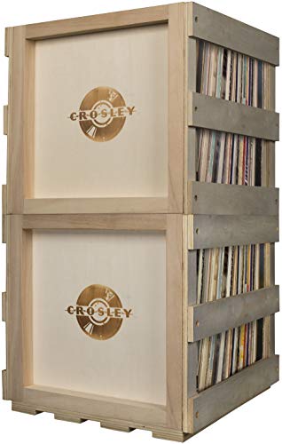 Crosley AC1004A-NA Record Storage Crate Holds up to 75 Albums, Natural - Awesomesince84