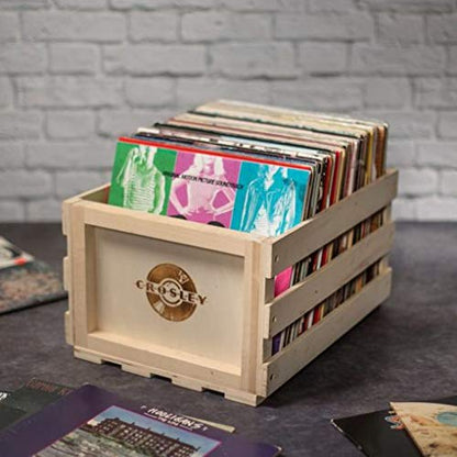 Crosley AC1004A-NA Record Storage Crate Holds up to 75 Albums, Natural - Awesomesince84