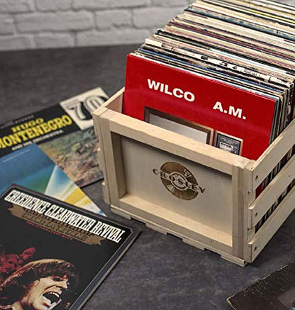 Crosley AC1004A-NA Record Storage Crate Holds up to 75 Albums, Natural - Awesomesince84