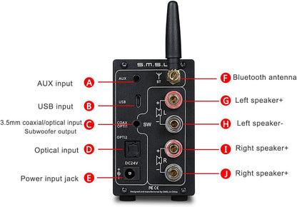 S.M.S.L AD18 HiFi Audio Stereo Amplifier with Bluetooth