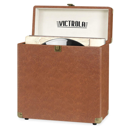 Victrola Vintage Vinyl Record Storage Carrying Case for 30+ Records, Gray - Awesomesince84