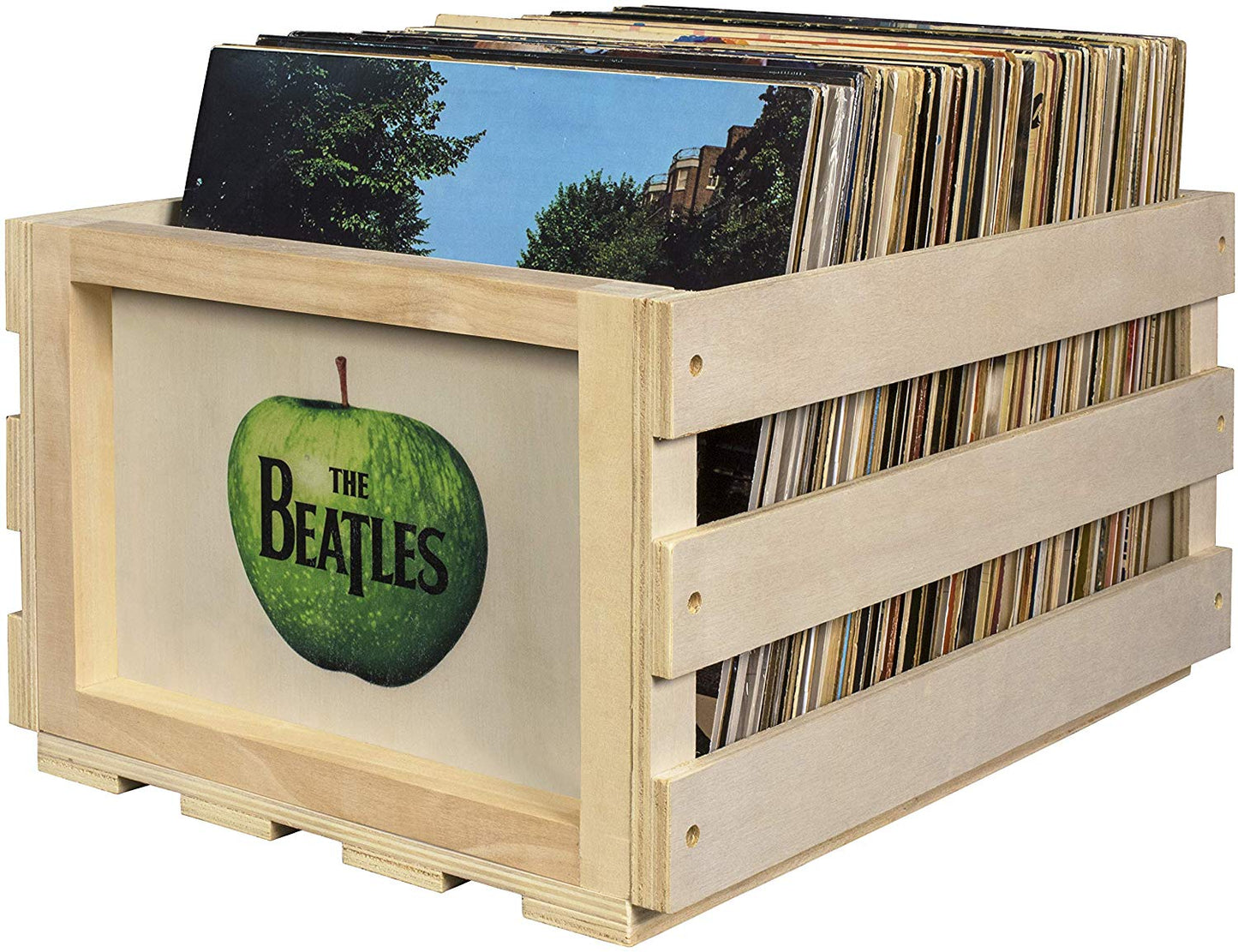 Crosley AC1004A-NA Record Storage Crate Holds up to 75 Albums, Natural - Awesomesince84